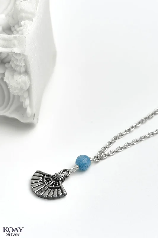 women’s fashion necklaces -Lotus Italian Necklace (Blue)