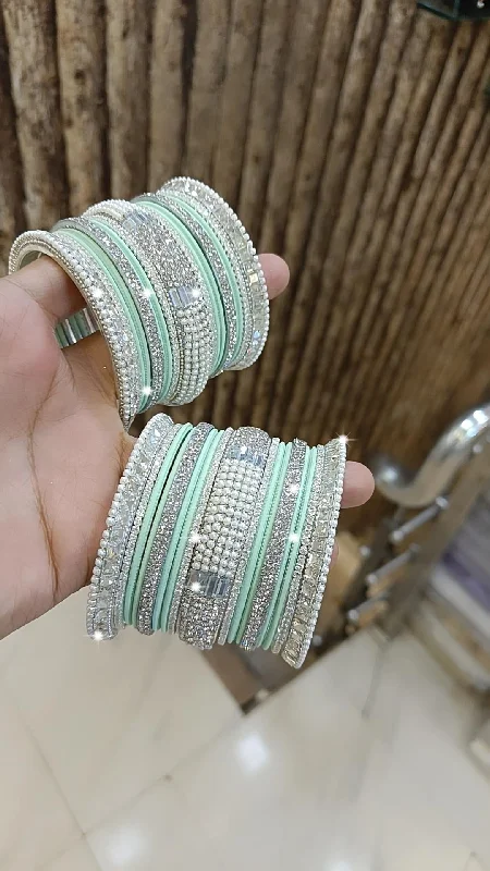 minimalist bangles for women -Indian Premium Crystal Bangles Set AD Special Design