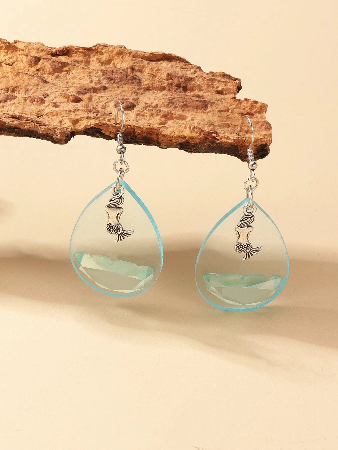 women’s gemstone stud earrings -Mermaid Acrylic Style Earrings