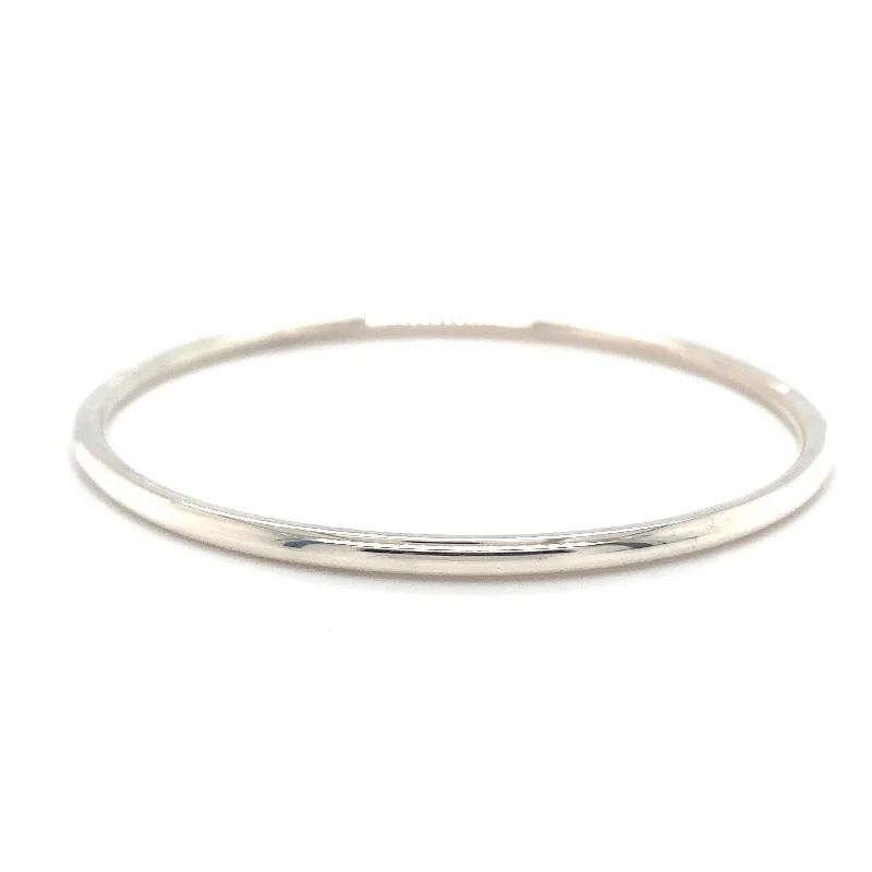 luxury bangles for women -Tadgh Óg Sterling Silver Round Wire Bangle