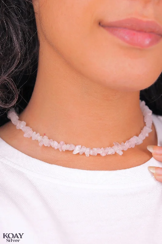 simple necklaces for women -Rose Stones Necklace