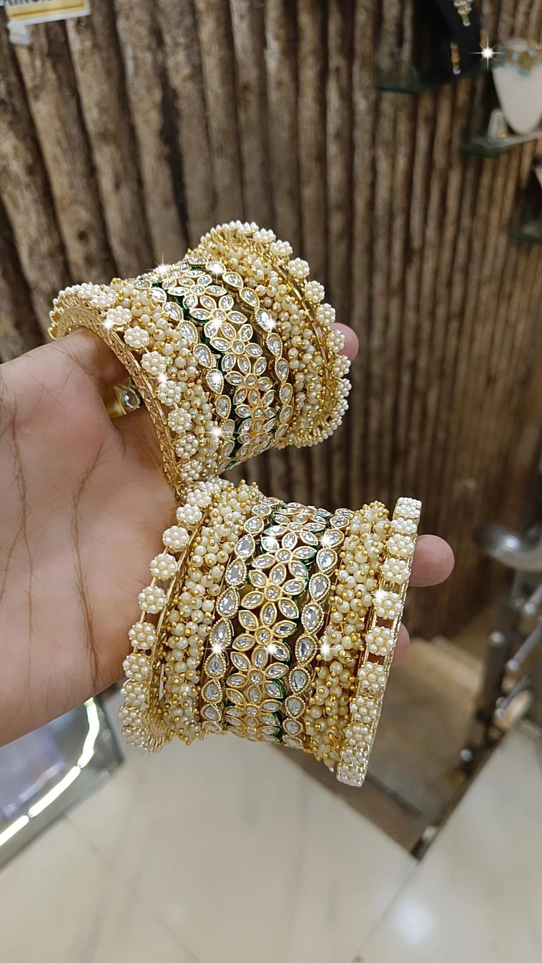 chic bracelets for women -Crystal Studded Wedding Bangles Indian Bridal Design