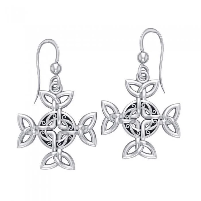 women’s ear jackets -Celtic Trinity Knot Earrings TER710