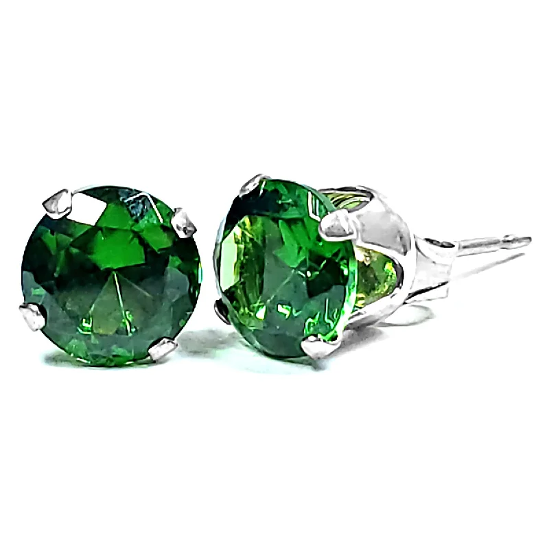 women’s dangling earrings -1000 Jewels Brilliant Cut Simulated Emerald Ice CZ Sterling Silver Stud Earrings