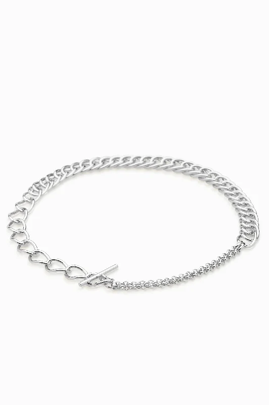 boho chic necklaces for women -Chunky Link Necklace | Silver