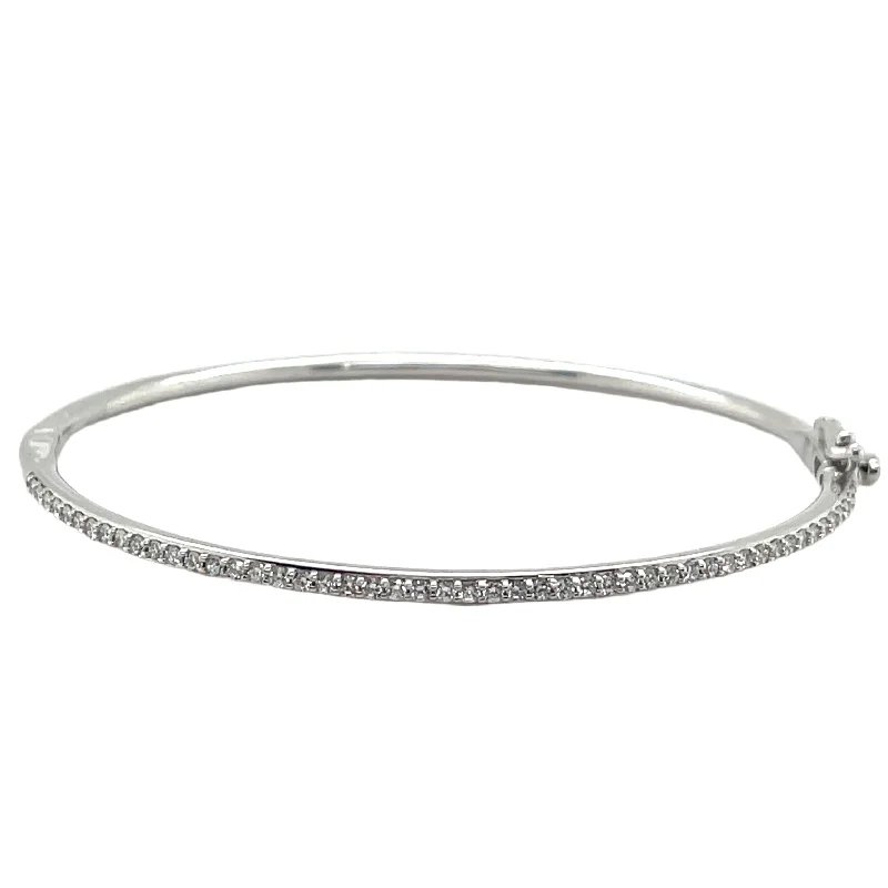 custom bangles for women -9ct White Gold 0.60ct Laboratory Grown Diamond Bangle