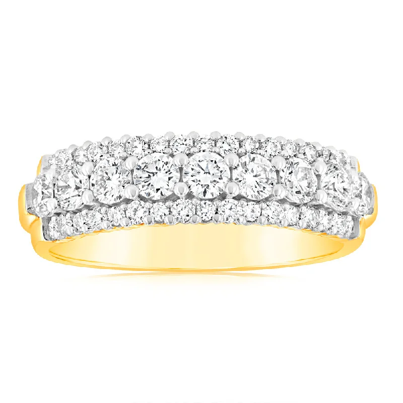 women’s wedding engagement rings -Luminesce Lab Grown 1 Carat Diamond Ring in 9ct Yellow Gold