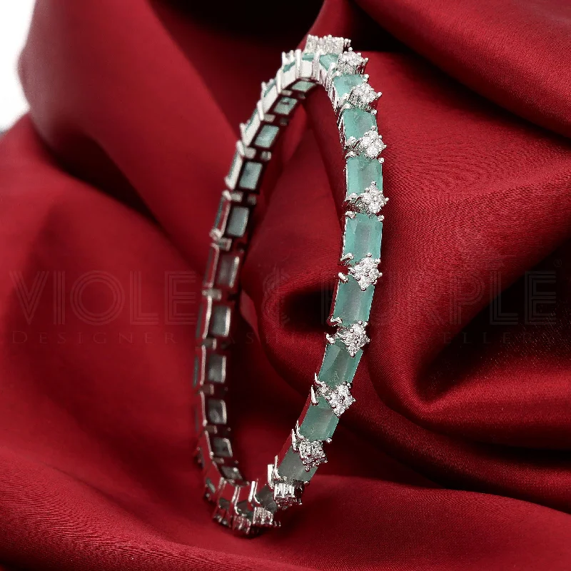 affordable bangles and bracelets for women -Zirconia Bangles ZBGL10787/R-W