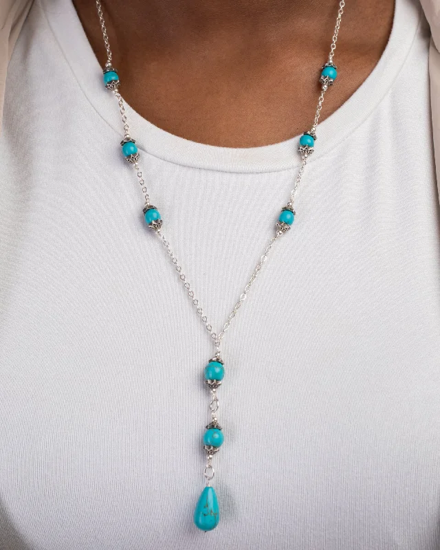 custom name necklaces for women -Turquoise Drops Necklace