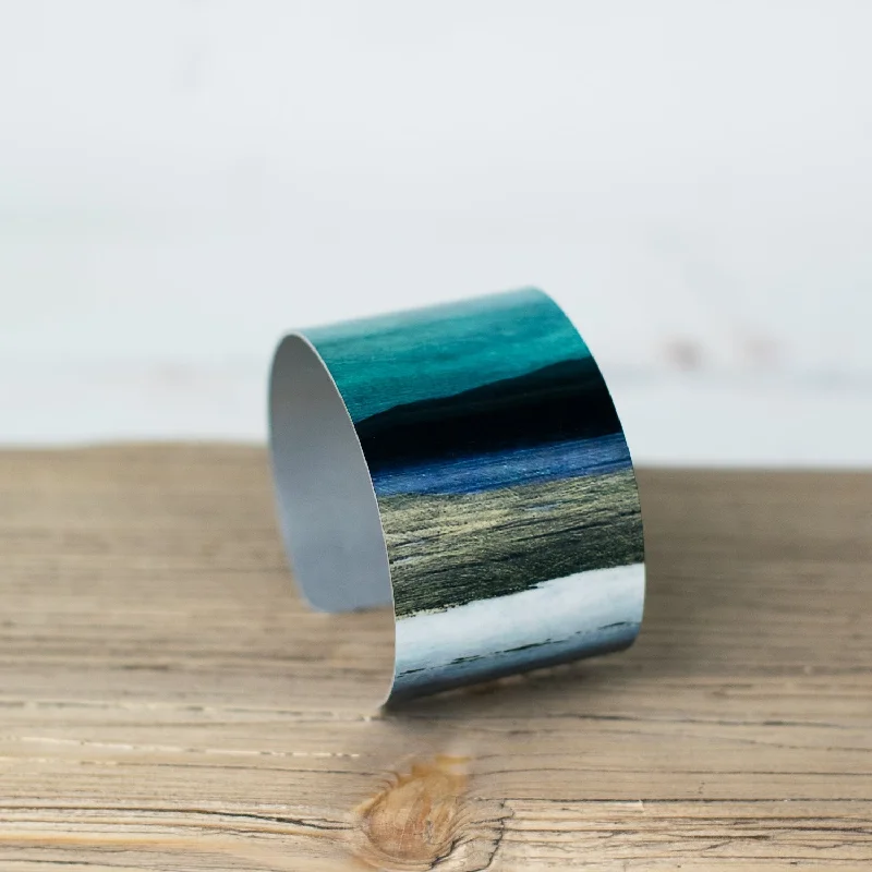 silver cuff bracelets for women -Salt Marshes, Isle of Harris Cuff Bangle