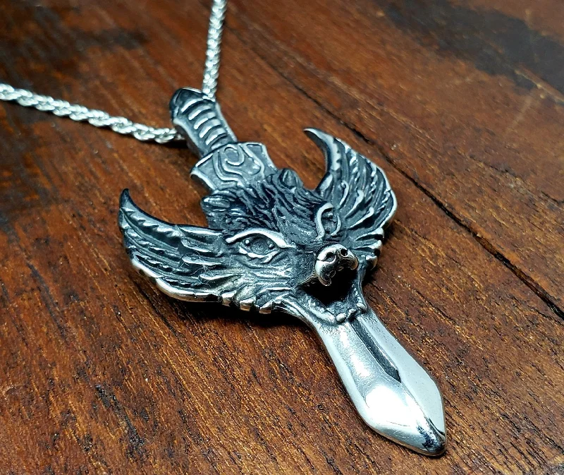 custom necklaces for women -Pterolycus Wolf Sword necklace