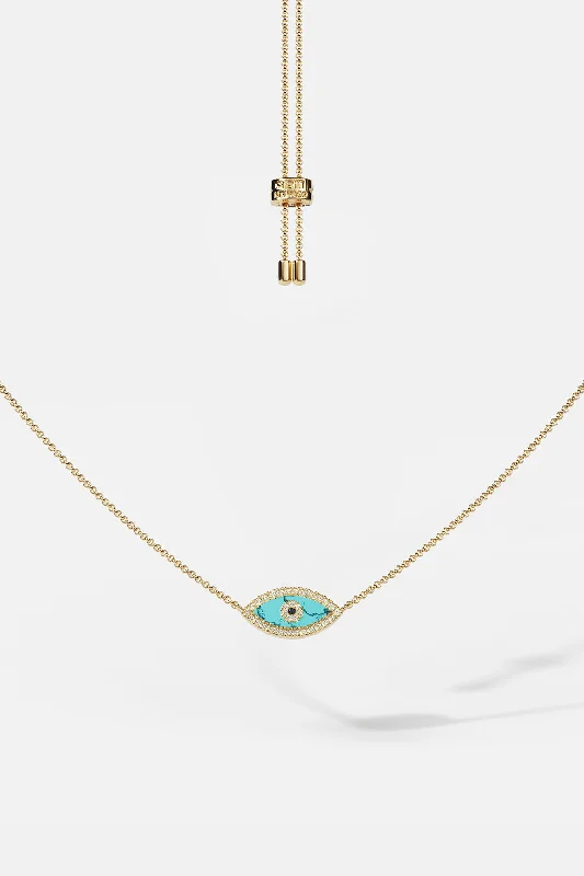 trendy necklaces for women -Lucky Eye Adjustable Necklace