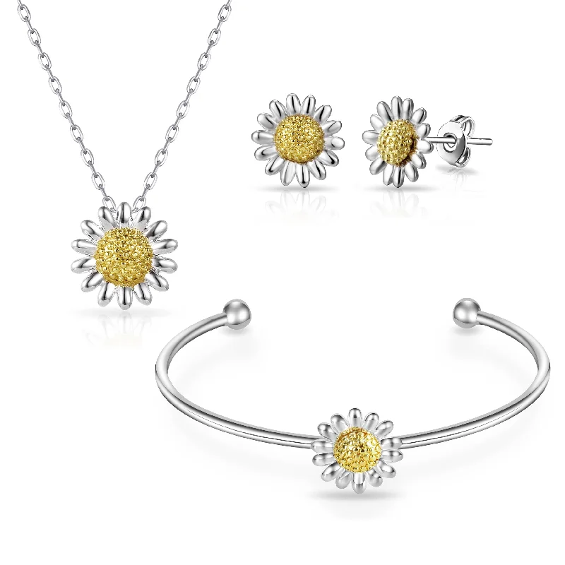 modern bangles for women -3pc Daisy Cuff Bangle Set