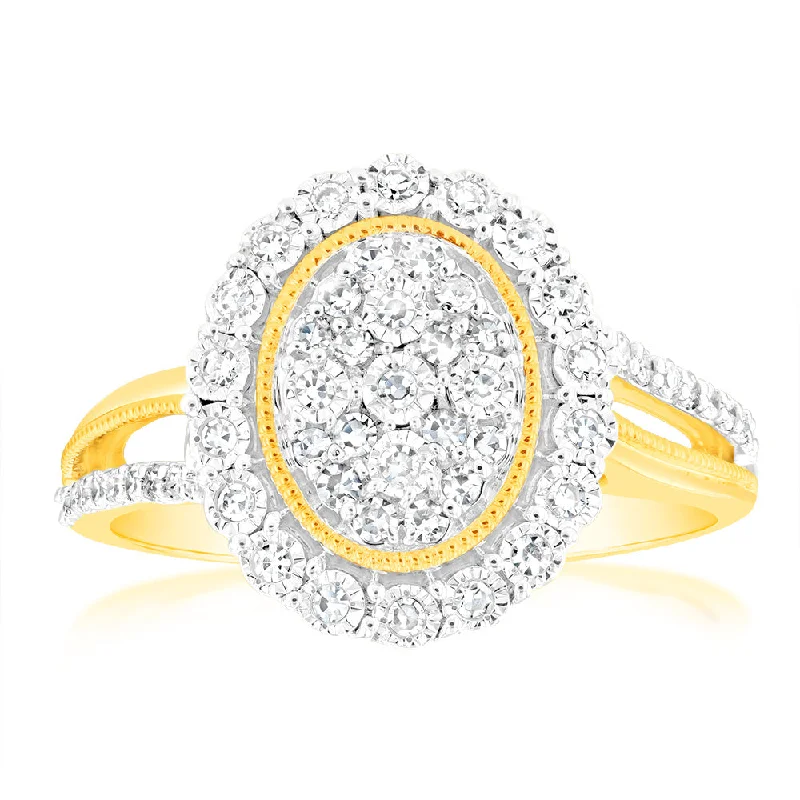 women’s gold engagement rings -1/4 Carat Luminesce Lab Grown Diamond Ring In 9ct Yellow Gold