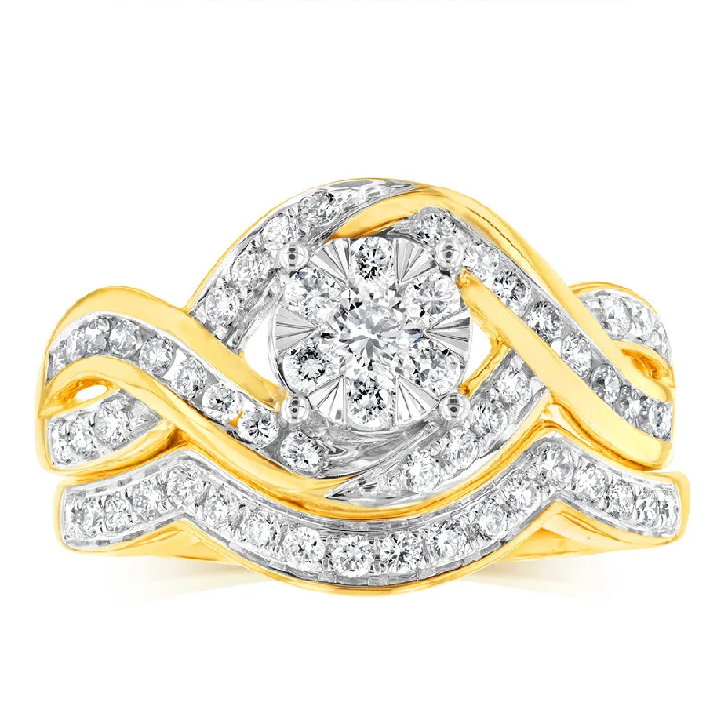 women’s classic engagement rings with diamonds -Luminesce Lab Grown 9ct Yellow Gold 0.66 Carat Bridal Diamond Ring