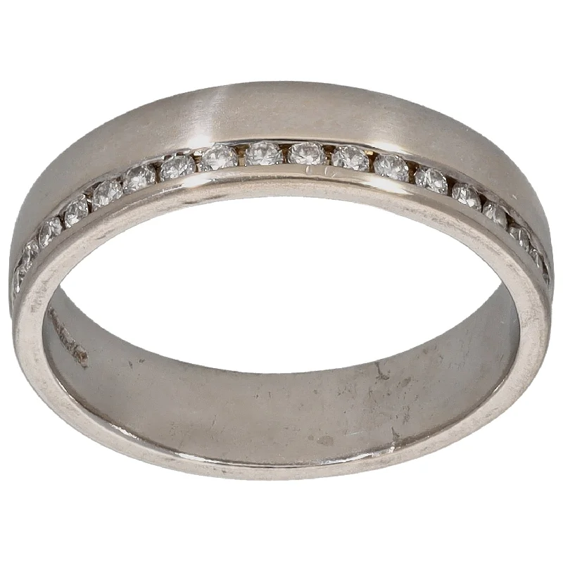 women’s vintage engagement rings with diamonds -18ct White Gold 0.20ct Diamond Eternity Ring Size M