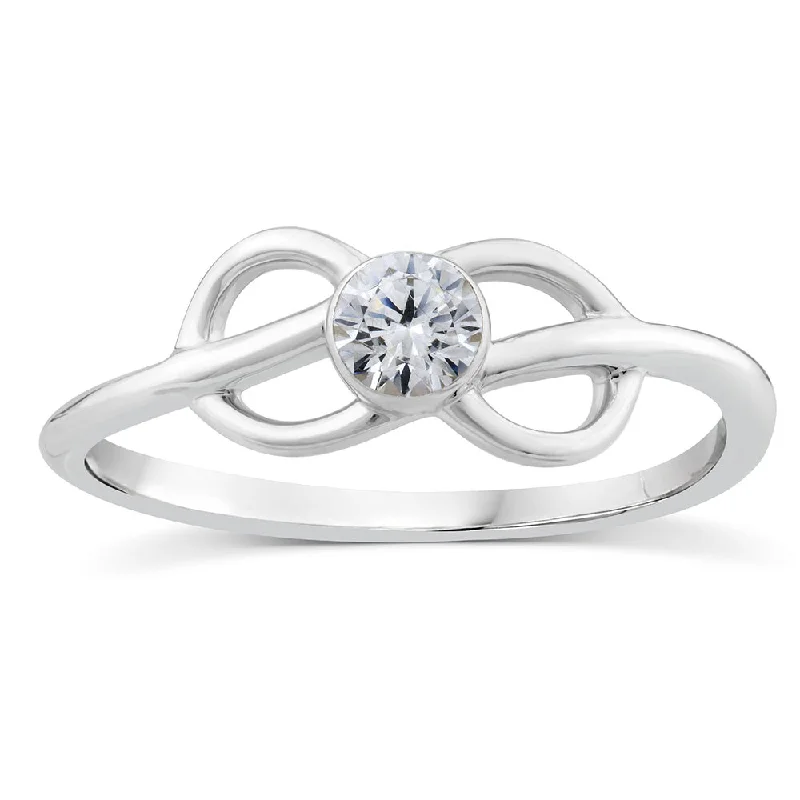 women’s yellow diamond engagement rings -10ct White Gold Luminesce Lab Grown Infinity 0.23 Carat Diamond Ring  Size N½