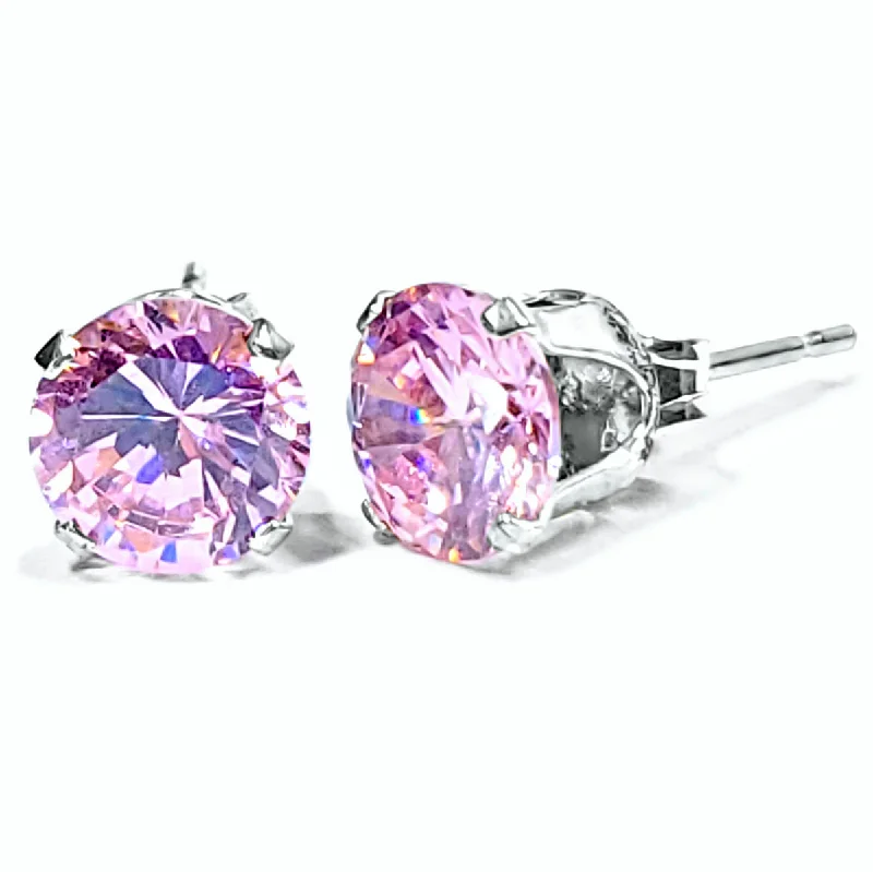 women’s gold earrings with diamonds -1000 Jewels Brilliant Cut Simulated Tourmaline Ice CZ Sterling Silver Stud Earrings