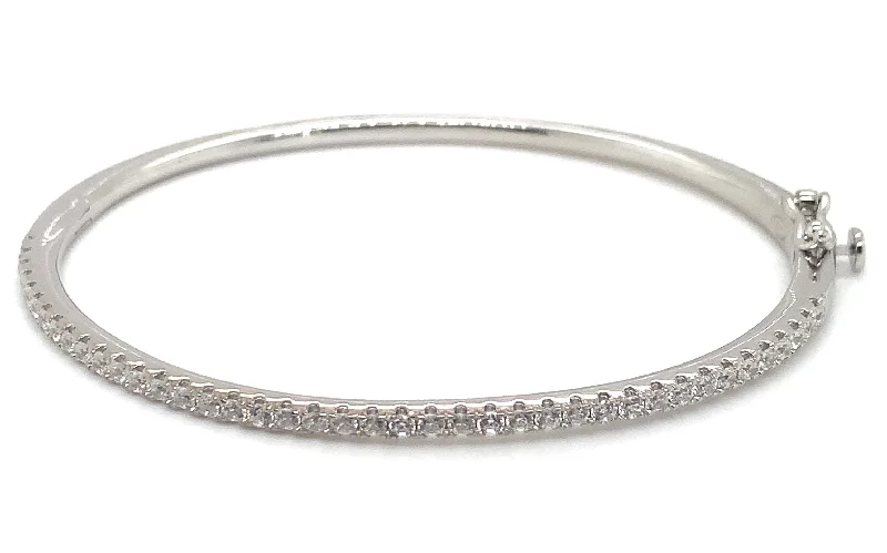 elegant bangles for women -Sterling Silver Cz Bangle