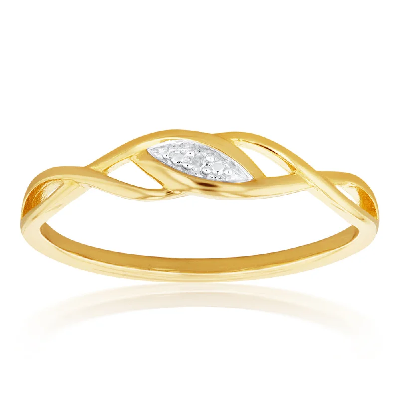 custom bridal engagement rings -9ct Yellow Gold Brilliant HJ Colour Diamond Ring