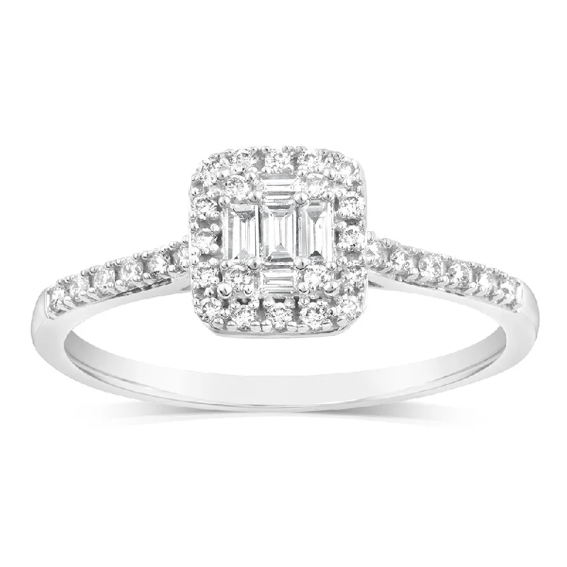 women’s solitaire engagement rings -Luminesce Lab Grown 1/4 Carat Diamond Ring in 9ct White Gold