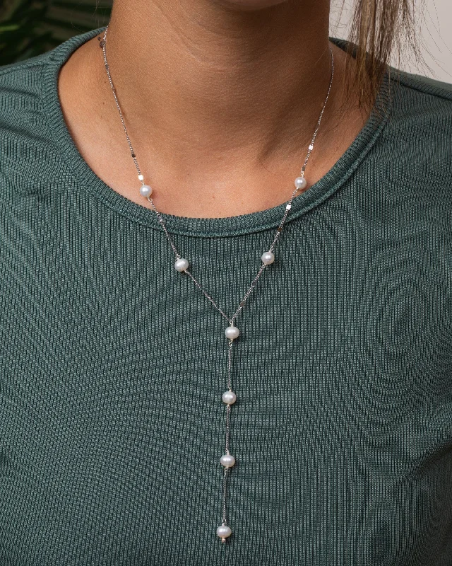 women’s chain necklaces -Italian Pearl Necklace