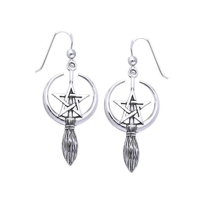 women’s feather earrings -Moon, The Star and Broom Earrings TER1109