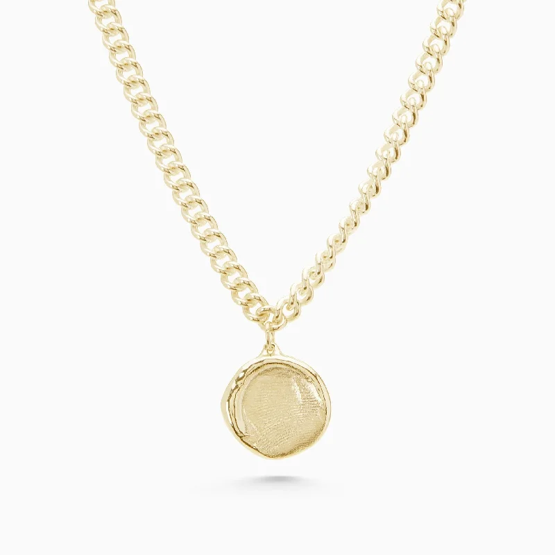 men’s and women’s couple necklaces -Impression Charm Necklace | Yellow Gold