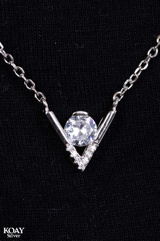 custom necklaces for women -Zircon V Necklace