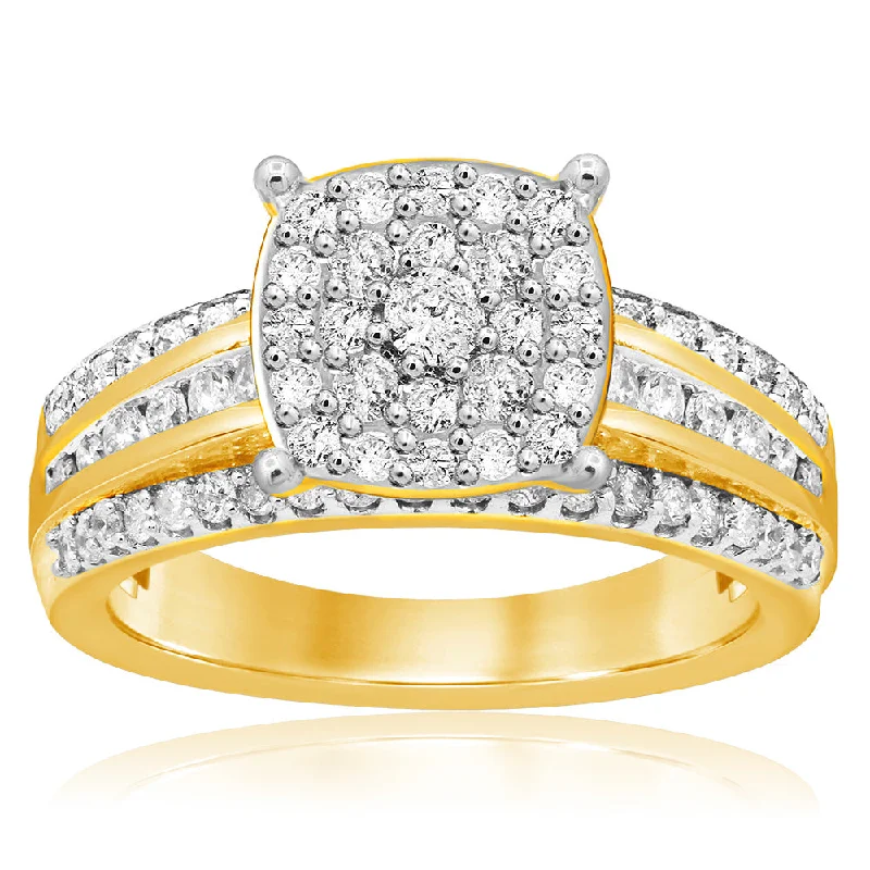 diamond solitaire engagement rings for women -9ct Yellow Gold 1.00 Carat Diamond Ring