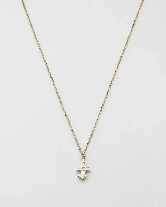 bridal statement necklaces -Chain Reaction Fleur de Lis Necklace