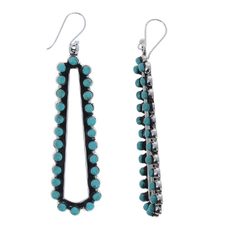 gemstone earrings for women -Statement Turquoise Frame Earrings