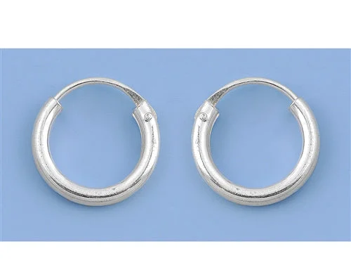 women’s luxury stud earrings -CH20-012 Petite 12mm, 1/2 inch 925 Silver Continuous Hoop Earrings