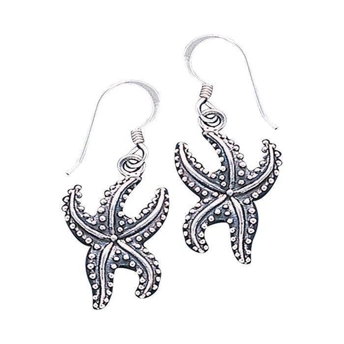 women’s clip-on earrings -Dancing Starfish Sterling Silver Earrings TE1075