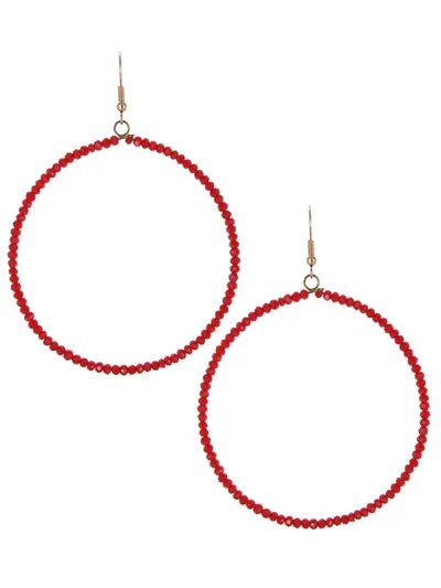 women’s cubic zirconia earrings -Red Glass Beaded Earrings