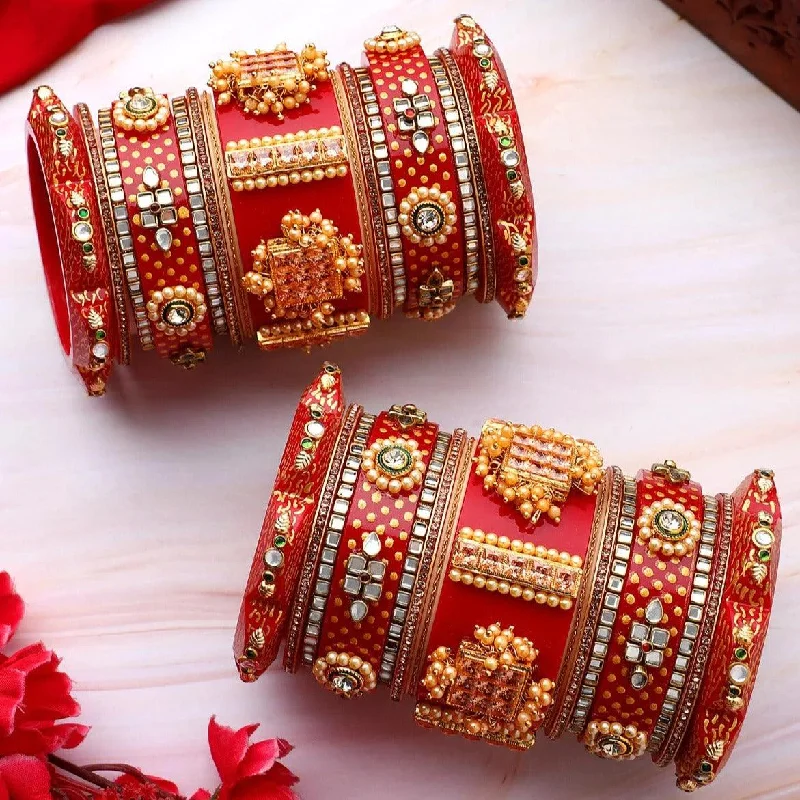 women’s braided bracelets -Rajasthani Bridal Chuda, Traditional Rajwadi Bangle Set, Rajasthani Chura, Royal Wedding Bangles, Rajasthani Bridal Jewelry