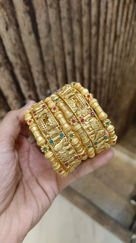 gold bangles for women -Gold Plated Bangle Gemstone Indian Bangles Bollywood Inspired Jewerly