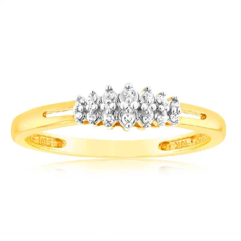 women’s sapphire and diamond rings -1/10 Carat Diamond Ring in 10ct Yellow Gold