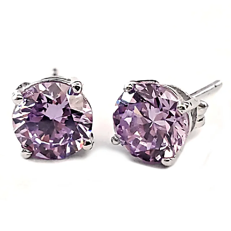 luxury earrings for women -1000 Jewels Brilliant Cut Simulated Alexandrite Ice CZ Silver Stud Earrings