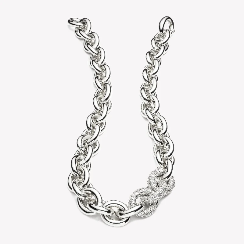 designer pendant necklaces for women -PAVÉ CABLE LINK NECKLACE