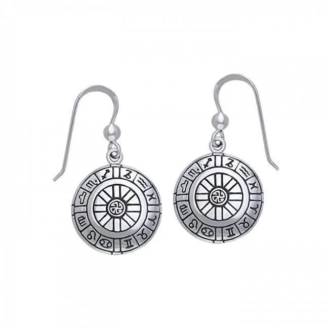 women’s bridal earrings -Wheel of the Year Silver Earrings TER072