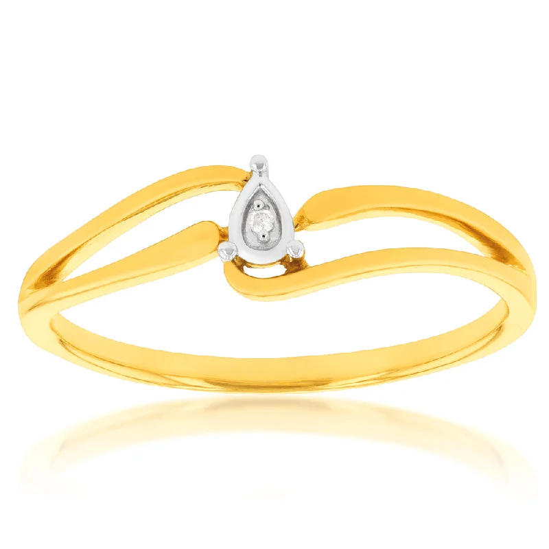 women’s vintage engagement rings with diamonds -9ct Yellow Gold Diamond Ring