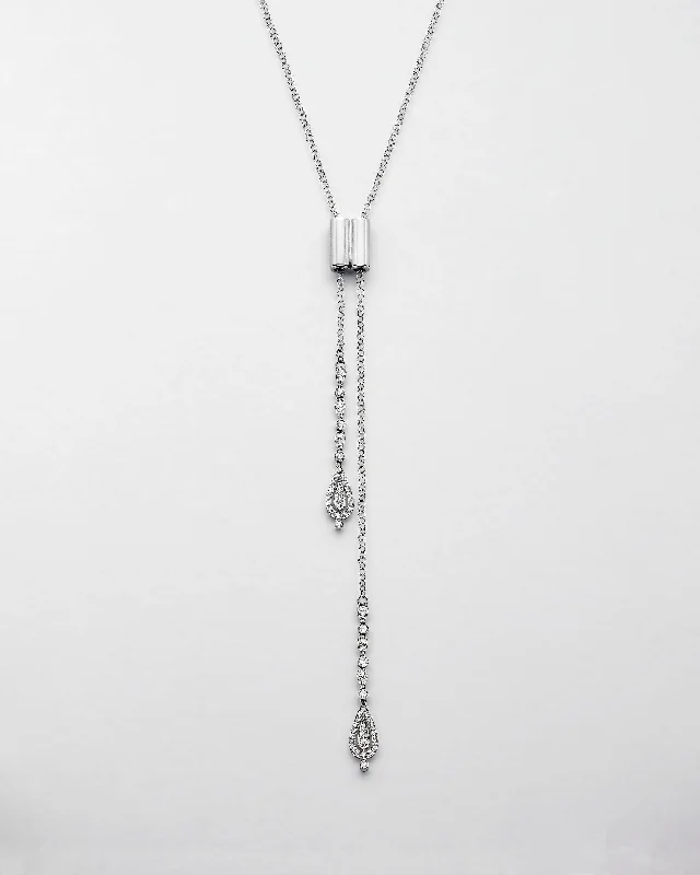 wedding necklaces for women -Teardrop Bolo Lariat