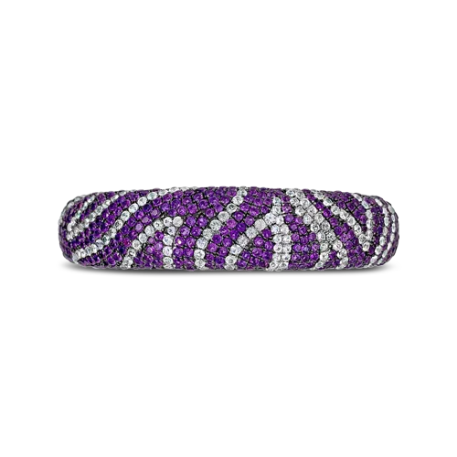 women’s tennis bracelets -Amethyst & White Sapphire Zebra Bangle