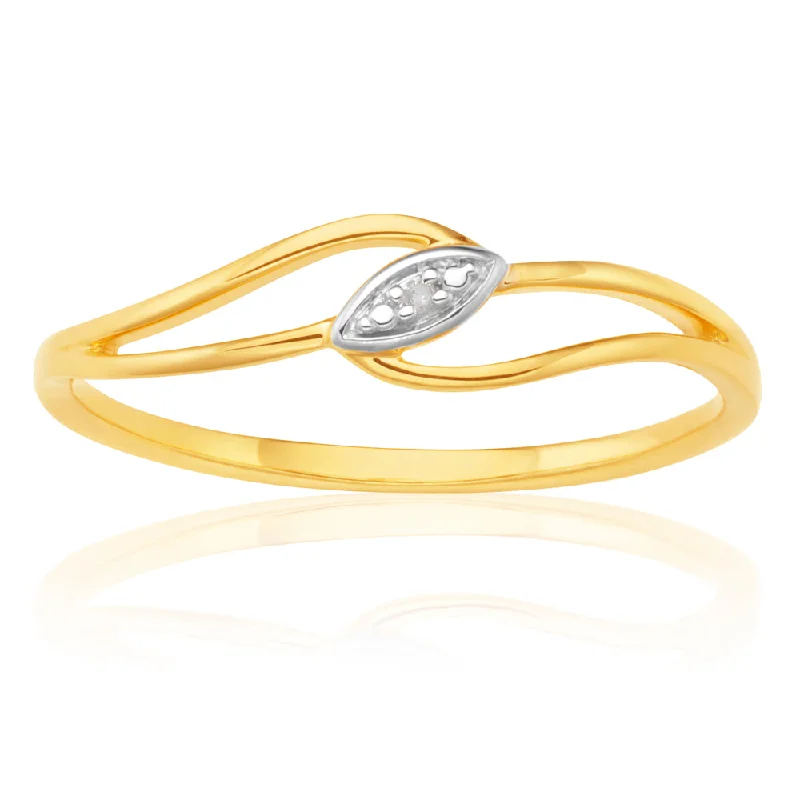 unique engagement rings for women -9ct Yellow Gold Diamond Ring with 1 Brilliant Cut Diamond