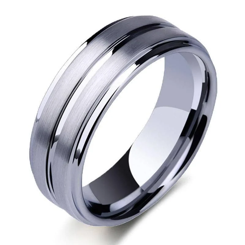 women’s modern rings -Tungsten Carbide Rings For Men 8mmWedding Band