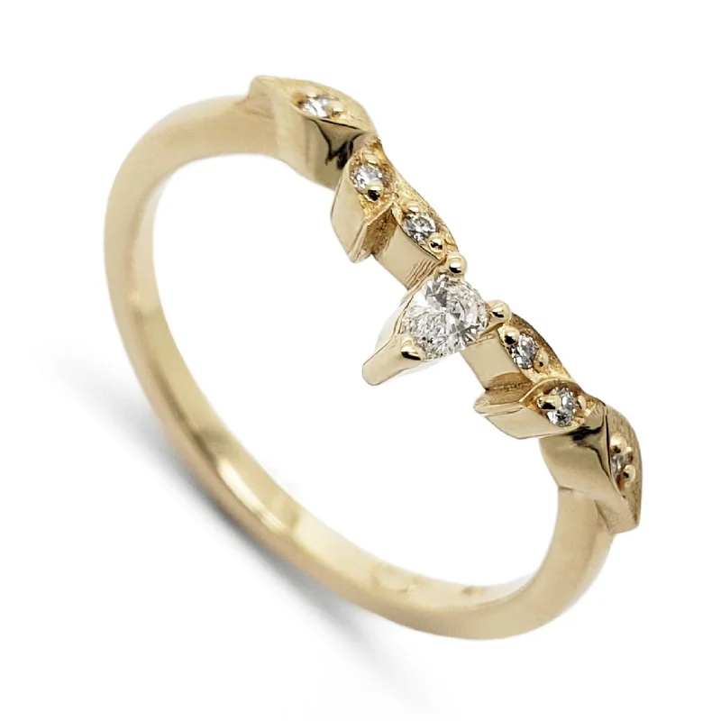 women’s diamond eternity bands -Pear Belle Yellow