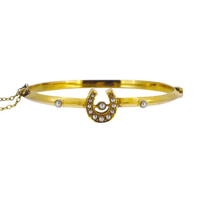 women’s wide bangles -Victorian Horse Shoe Bangle