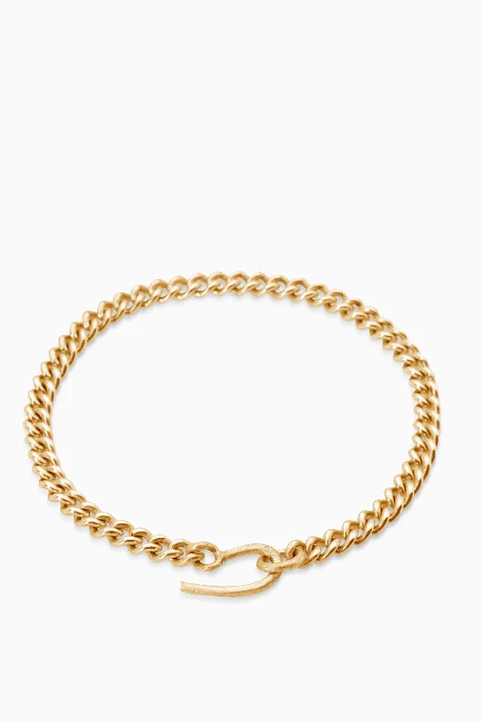 designer pendant necklaces for women -Chunky Curb Choker | Gold