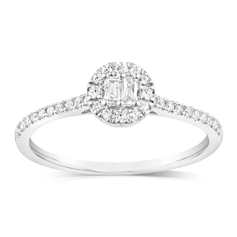 women’s art deco engagement rings -Luminesce Lab Grown 3/4 Carat Diamond Ring in 9ct White Gold